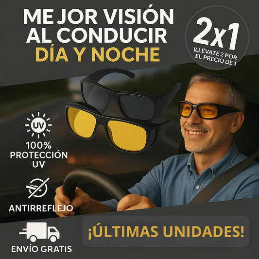 2x1 LENTES VISIÓN HD PARA CONDUCCIÓN | DÍA Y NOCHE