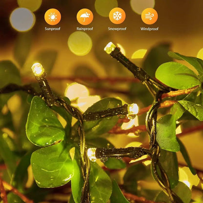 Luces LED Solares 17 Metros - ¡Ilumina tu Navidad sin enchufes ni cables!