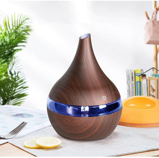 Humidificador USB con Luz y Apariencia de Madera - Color Café